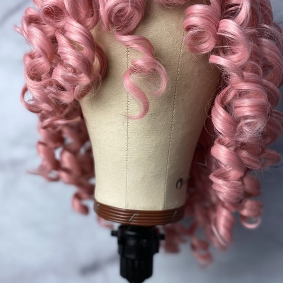 Pink Curly Hair Wig - Picture 3 of 7